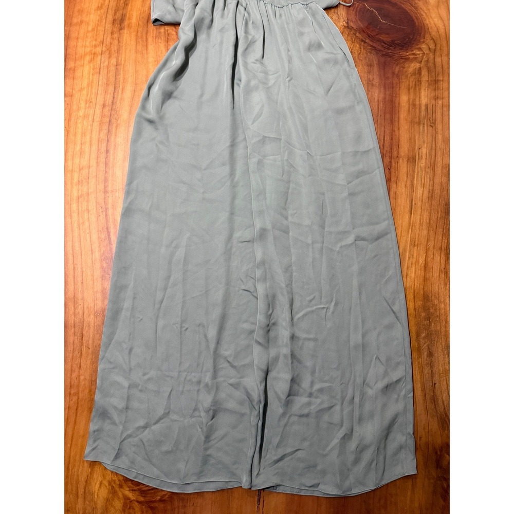 Theory Women's Ribbed Waist Jumpsuit Medium Silk Designer Wide Leg Career HH28 - Picture 9 of 9